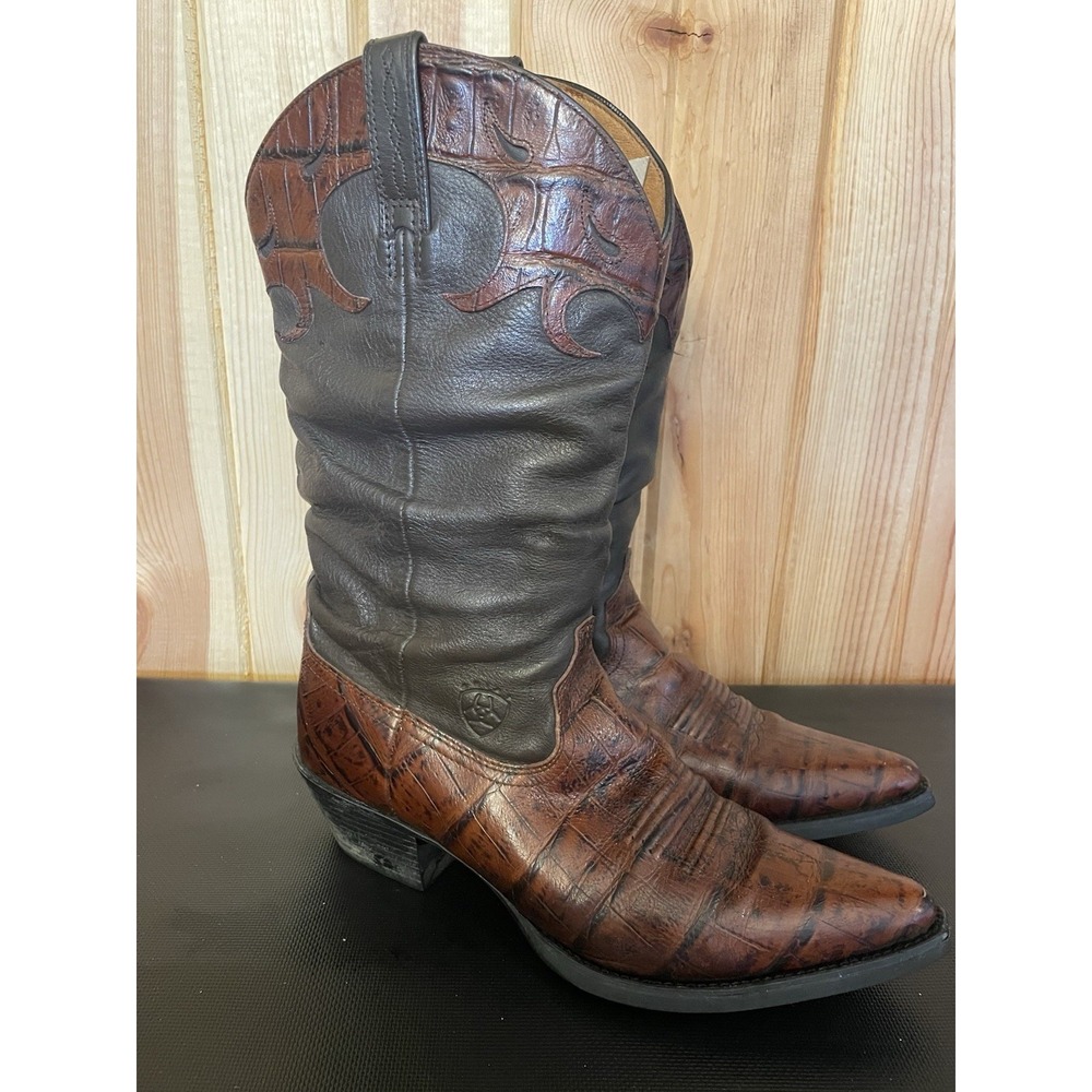 Ariat Womens Boots Ginger Chocolate Gator Print 13826 Size 7.5 Western Cowboy